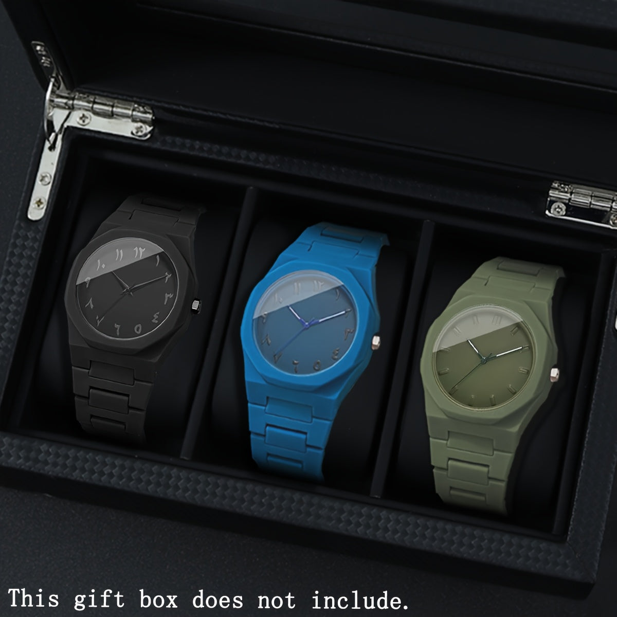 3pcs/set Quartz Watches for Men Minimalist Dial, Analog Arabic Numeral Mens Watch Casual Sports Style, Perfect for Daily Wear Mens Watches Ideal Gift for Birthdays, Valentine's Day, Halloween, Thanksgiving, And Christmas Relo