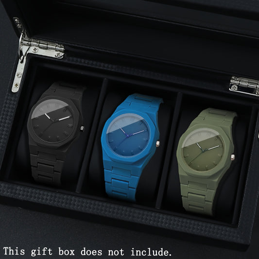 3pcs/set Quartz Watches for Men Minimalist Dial, Analog Arabic Numeral Mens Watch Casual Sports Style, Perfect for Daily Wear Mens Watches Ideal Gift for Birthdays, Valentine's Day, Halloween, Thanksgiving, And Christmas Relo