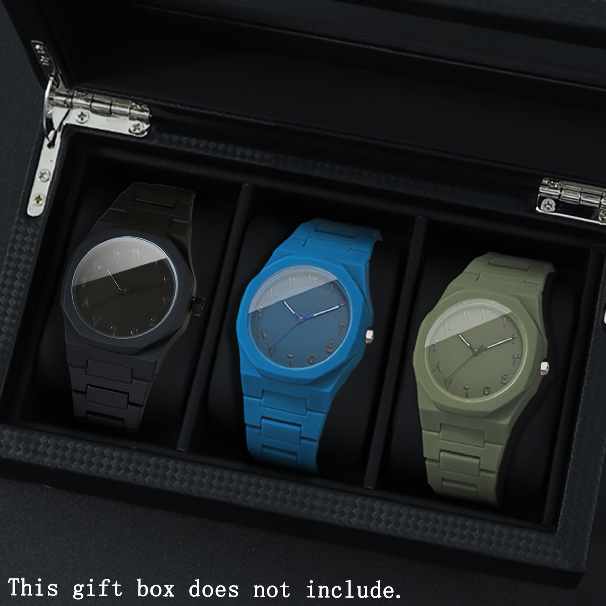 3pcs/set Quartz Watches for Men Minimalist Dial, Analog Arabic Numeral Mens Watch Casual Sports Style, Perfect for Daily Wear Mens Watches Ideal Gift for Birthdays, Valentine's Day, Halloween, Thanksgiving, And Christmas Relo