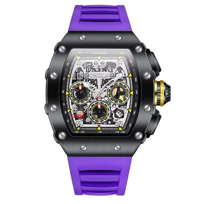 Wine Barrel Design Multifunctional Quartz Tape Waterproof Watch