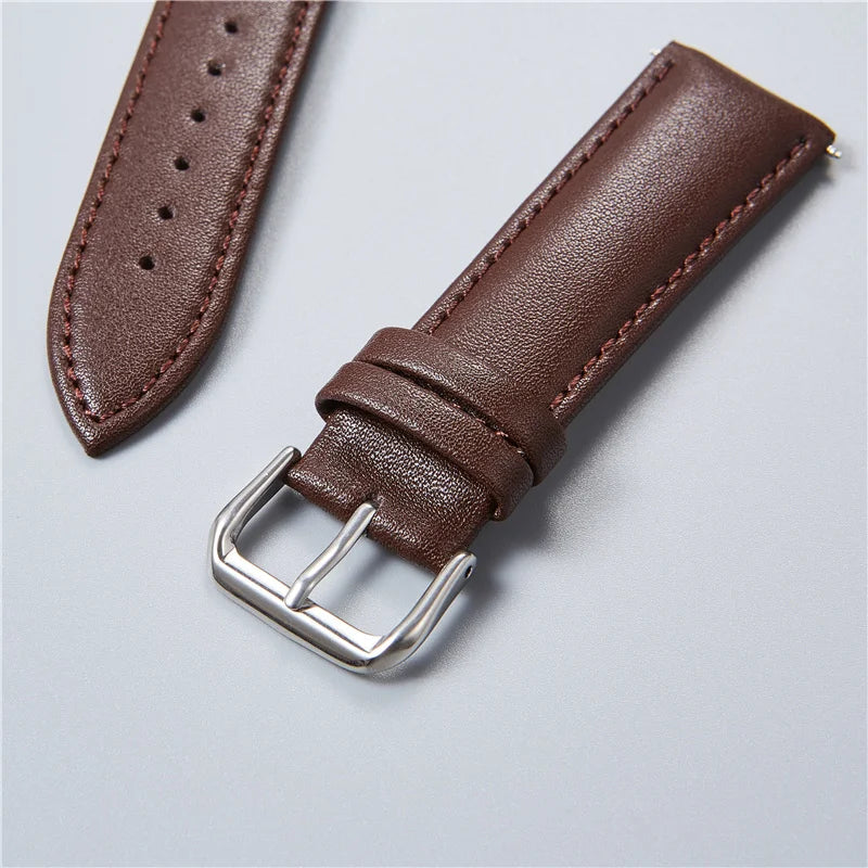 Genuine Leather Watchbands Calfskin Replace Wristwatch Straps 18mm 20mm 22mm 24mm Watch Accessories Men Women Soft Watchband