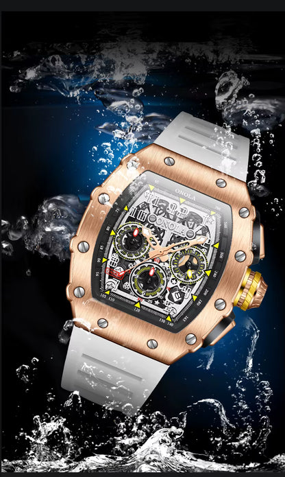 Wine Barrel Design Multifunctional Quartz Tape Waterproof Watch