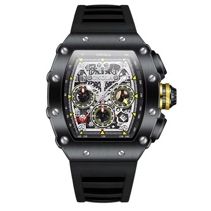 Wine Barrel Design Multifunctional Quartz Tape Waterproof Watch