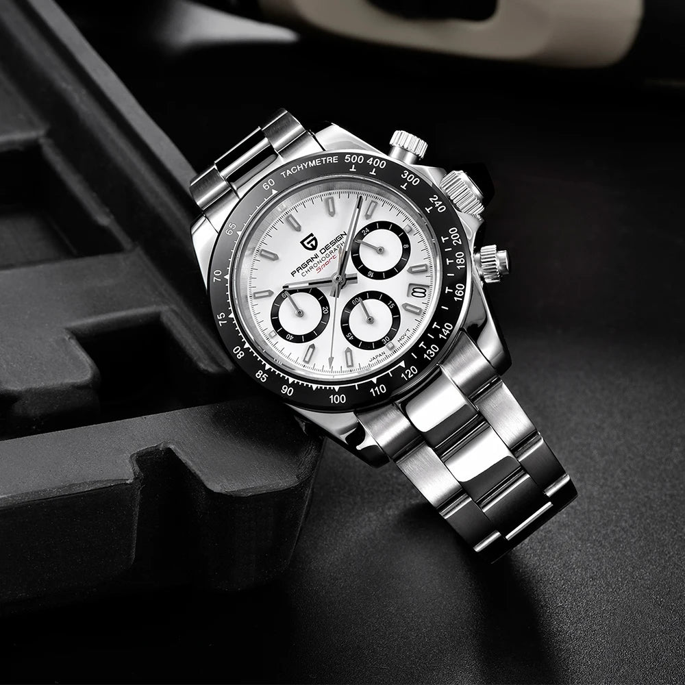 PAGANI DESIGN 2025 New PD-1644 Meteorite Dial Fashion Men Quartz Wristwatches 100M Sapphire Glass Chronograph relogio masculino