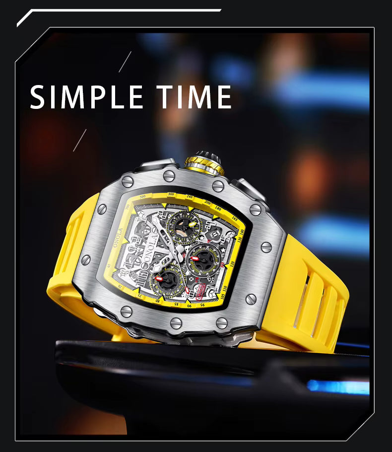 Wine Barrel Design Multifunctional Quartz Tape Waterproof Watch
