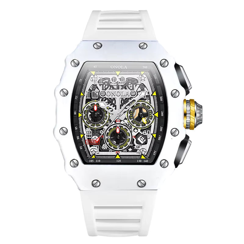Wine Barrel Design Multifunctional Quartz Tape Waterproof Watch