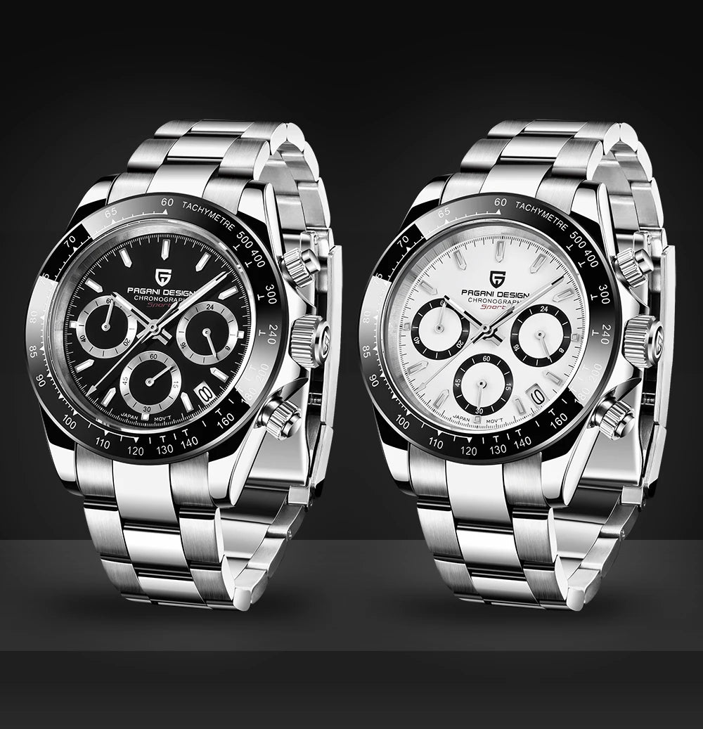 PAGANI DESIGN 2025 New PD-1644 Meteorite Dial Fashion Men Quartz Wristwatches 100M Sapphire Glass Chronograph relogio masculino
