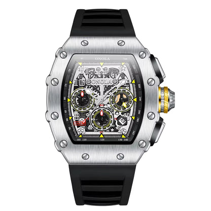 Wine Barrel Design Multifunctional Quartz Tape Waterproof Watch