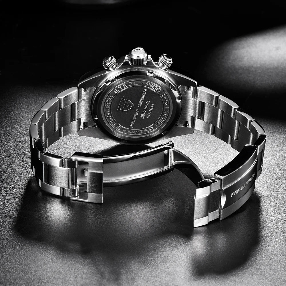 PAGANI DESIGN 2025 New PD-1644 Meteorite Dial Fashion Men Quartz Wristwatches 100M Sapphire Glass Chronograph relogio masculino