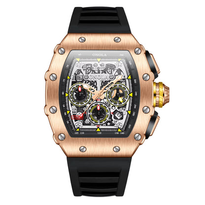 Wine Barrel Design Multifunctional Quartz Tape Waterproof Watch