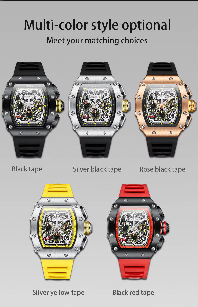 Wine Barrel Design Multifunctional Quartz Tape Waterproof Watch