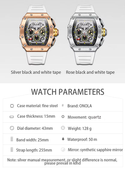 Wine Barrel Design Multifunctional Quartz Tape Waterproof Watch