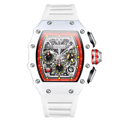Wine Barrel Design Multifunctional Quartz Tape Waterproof Watch