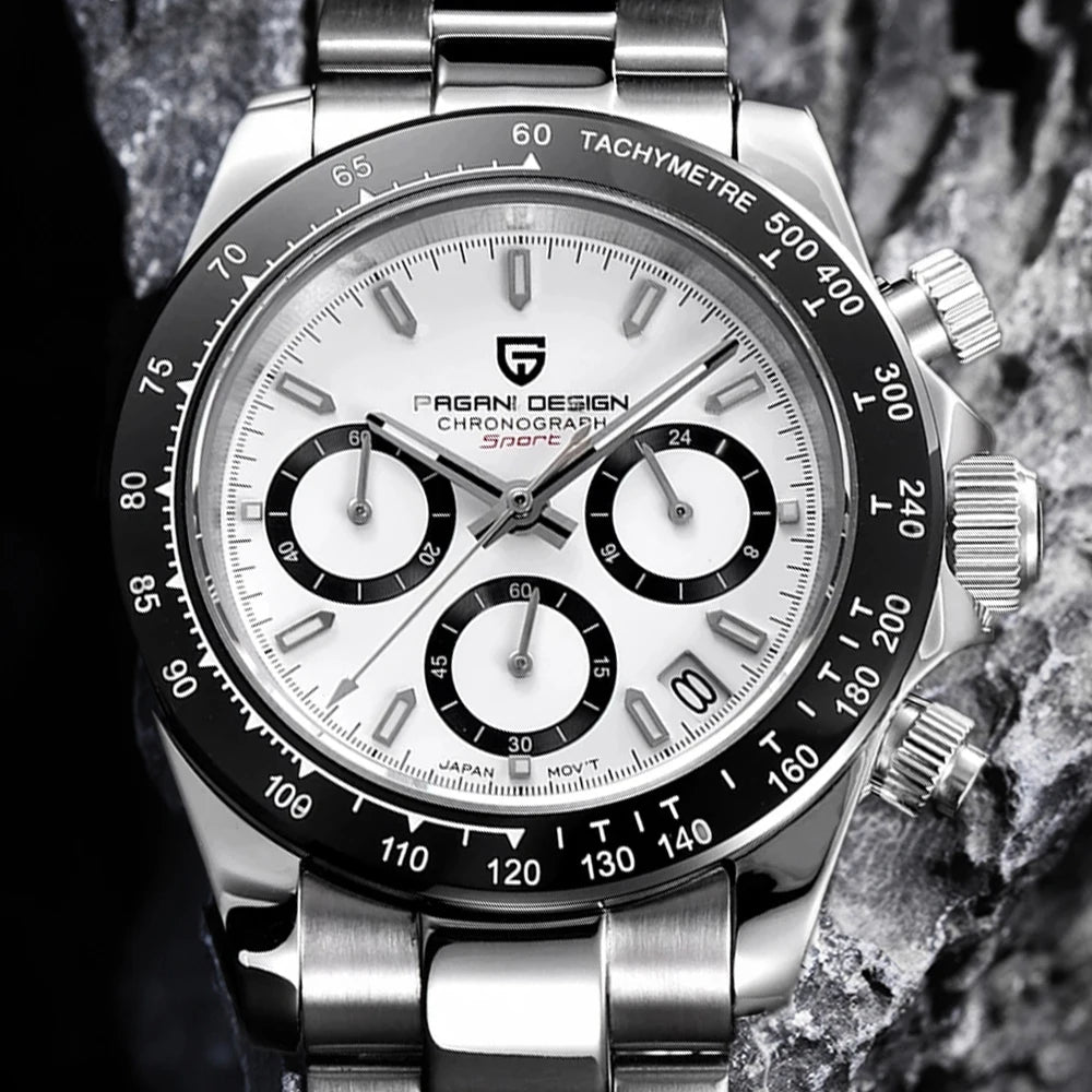 PAGANI DESIGN 2025 New PD-1644 Meteorite Dial Fashion Men Quartz Wristwatches 100M Sapphire Glass Chronograph relogio masculino