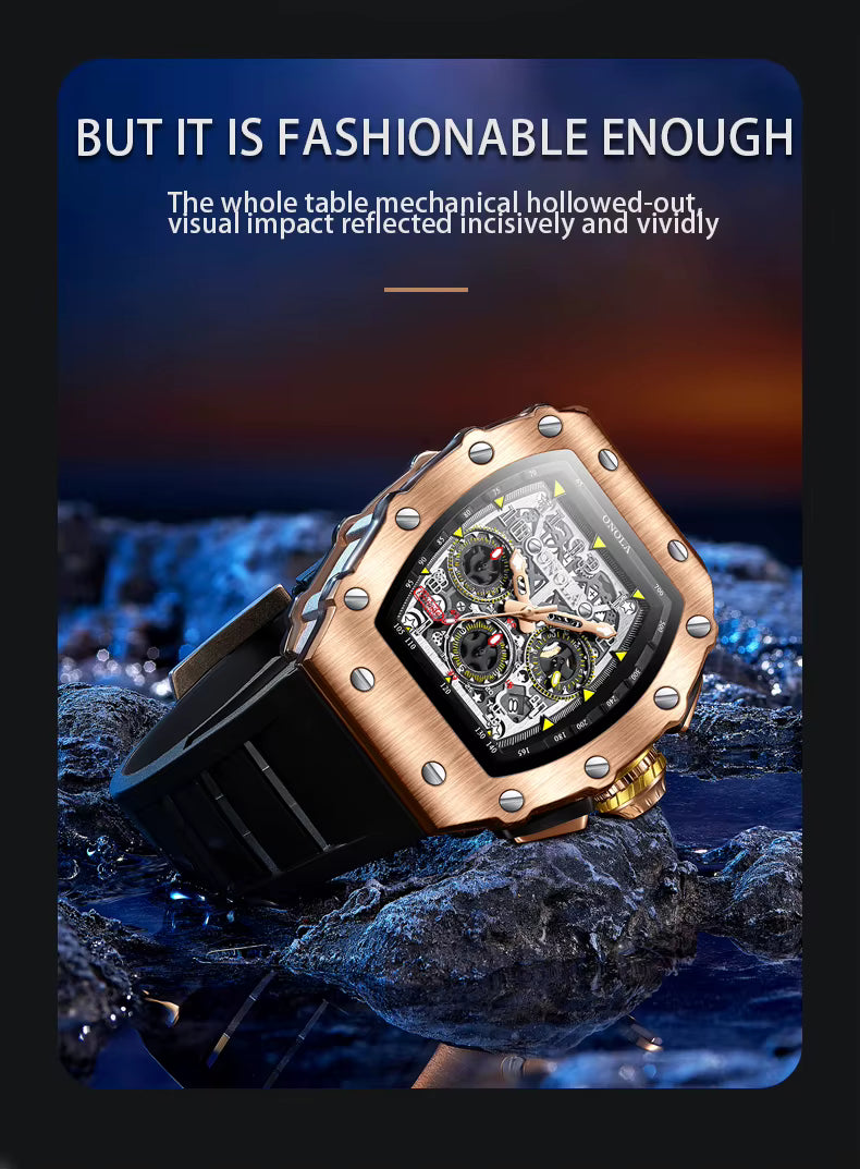 Wine Barrel Design Multifunctional Quartz Tape Waterproof Watch