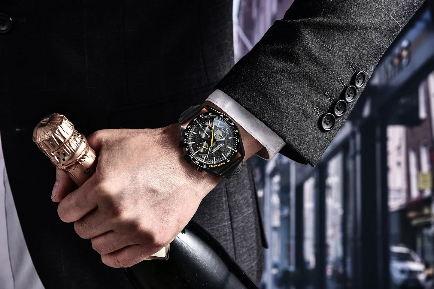 PAGANI DESIGN Men's Watches Chronograph Top Luxury Watch For Men Quartz Wristwatches Chronograph Leather Waterproof Sports Clock