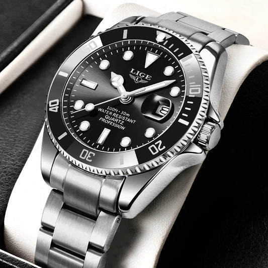 LIGE Watch For Men Top Brand Luxury Fashion Men Watch Casual Business Waterproof Chronograph Quartz Wristwatches Montre Homme