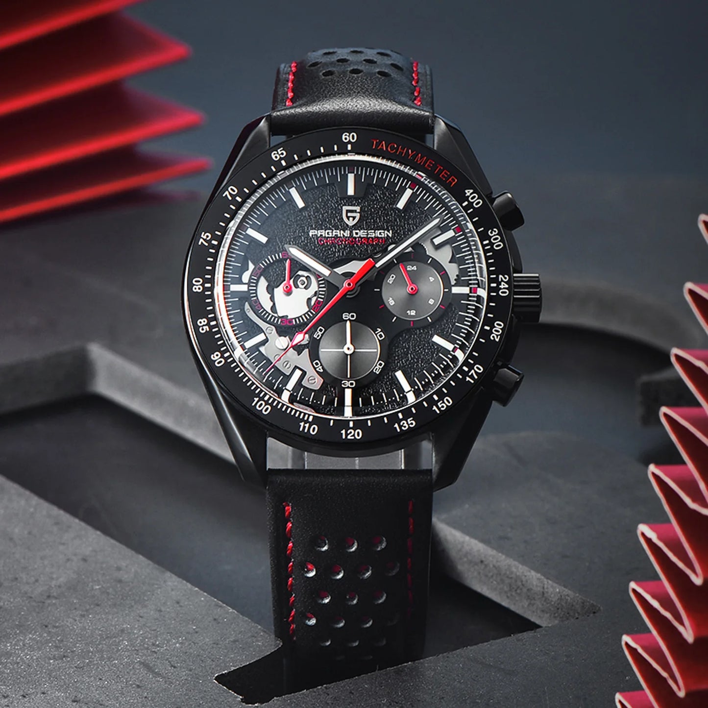 PAGANI DESIGN Men's Watches Chronograph Top Luxury Watch For Men Quartz Wristwatches Chronograph Leather Waterproof Sports Clock