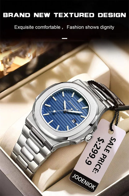 Top Luxury Square Man Watch Date Waterproof Luminous Men Wristwatch High Quality Leather Men's Quartz Watches+Box Reloj 2025 New