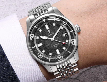 CADISEN Automatic Mechanical Watch Man Silver Business Casual Waterproof Watch Japan MIYOTA 8215 Movement Luminous Men's Watch