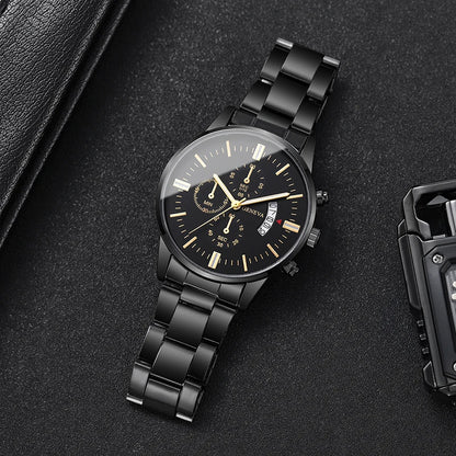 Fashion Men Stainless Steel Watch Luxury Calendar Quartz Wrist Watch Mens Business Watches for Man Clock Reloj Hombre
