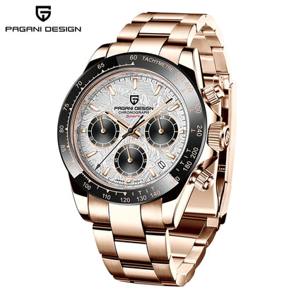 PAGANI DESIGN 2025 New PD-1644 Meteorite Dial Fashion Men Quartz Wristwatches 100M Sapphire Glass Chronograph relogio masculino