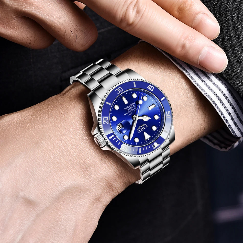 LIGE Watch For Men Top Brand Luxury Fashion Men Watch Casual Business Waterproof Chronograph Quartz Wristwatches Montre Homme