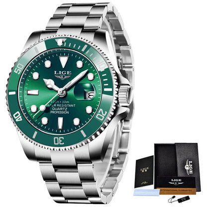 LIGE Watch For Men Top Brand Luxury Fashion Men Watch Casual Business Waterproof Chronograph Quartz Wristwatches Montre Homme