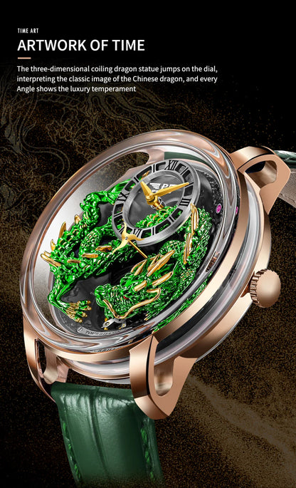 PINDU Designs Original New Men's Mechanical Watchew Dragon Series M2797B Automatic Movement Leather Sapphire Men Wristwatches