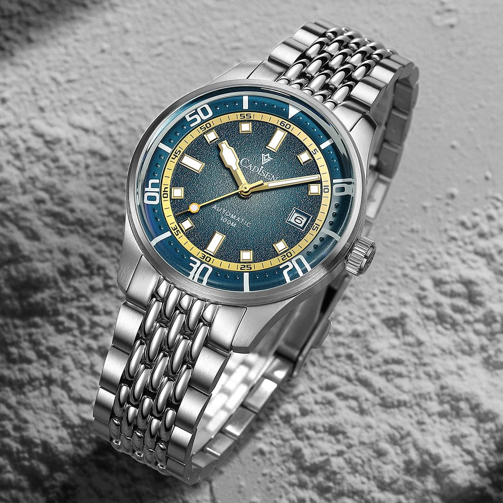 CADISEN Automatic Mechanical Watch Man Silver Business Casual Waterproof Watch Japan MIYOTA 8215 Movement Luminous Men's Watch