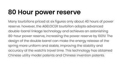 AGELOCER Original Tourbillon Watch Men's Business Formal Luxury Skeleton Manual Mechanical Watch Birthday Gift for Men