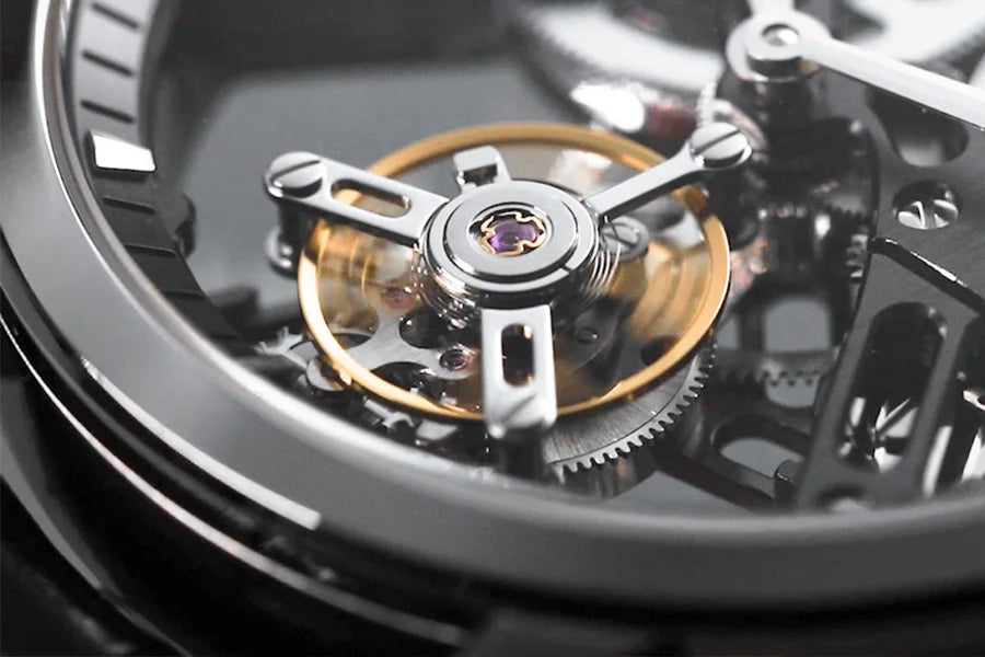 AGELOCER Original Tourbillon Watch Men's Business Formal Luxury Skeleton Manual Mechanical Watch Birthday Gift for Men