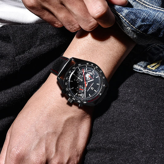 PAGANI DESIGN Men's Watches Chronograph Top Luxury Watch For Men Quartz Wristwatches Chronograph Leather Waterproof Sports Clock