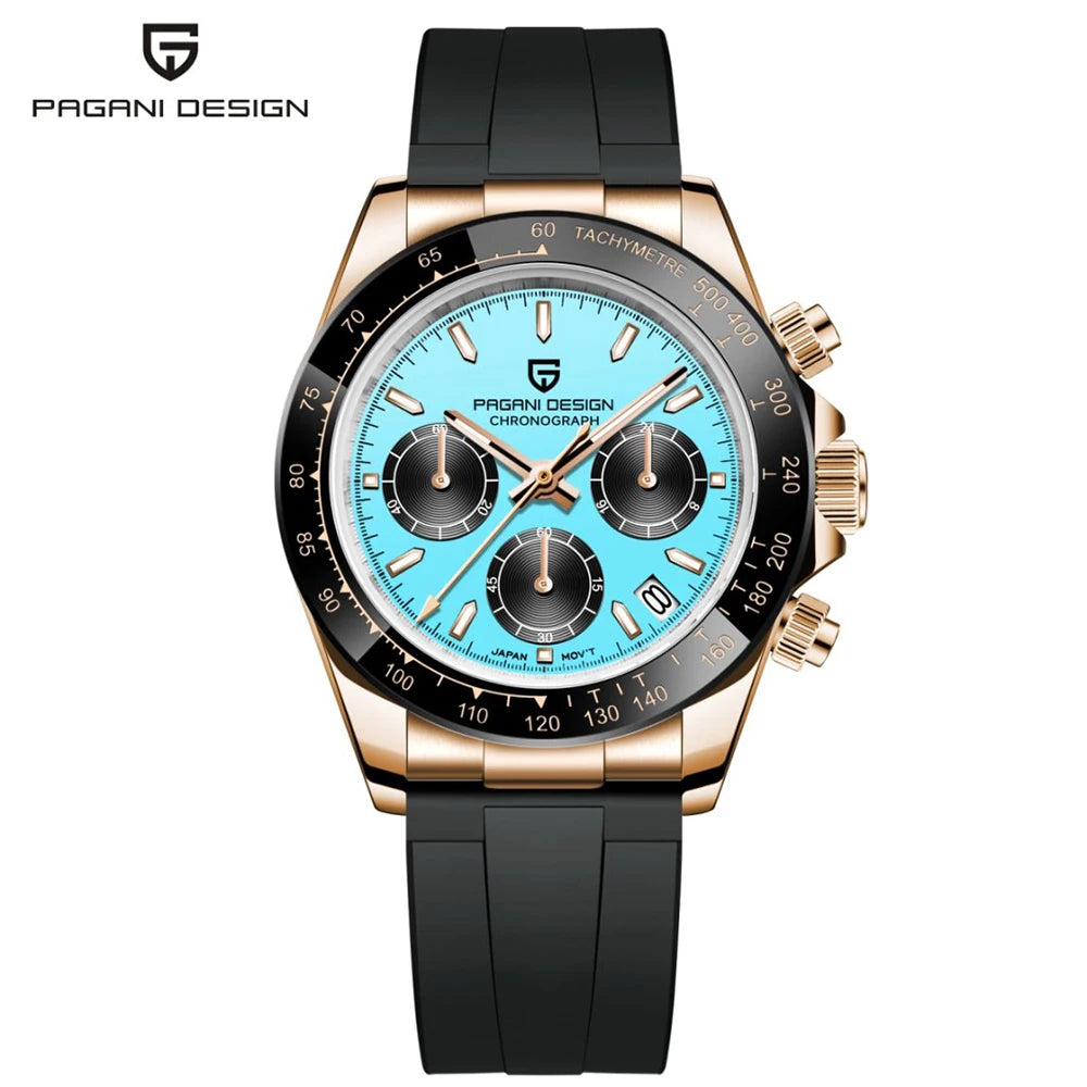 PAGANI DESIGN 2025 New PD-1644 Meteorite Dial Fashion Men Quartz Wristwatches 100M Sapphire Glass Chronograph relogio masculino