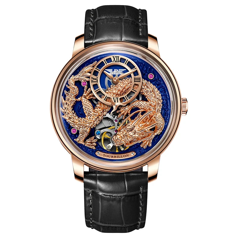PINDU Designs Original New Men's Mechanical Watchew Dragon Series M2797B Automatic Movement Leather Sapphire Men Wristwatches
