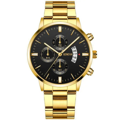 Fashion Men Stainless Steel Watch Luxury Calendar Quartz Wrist Watch Mens Business Watches for Man Clock Reloj Hombre