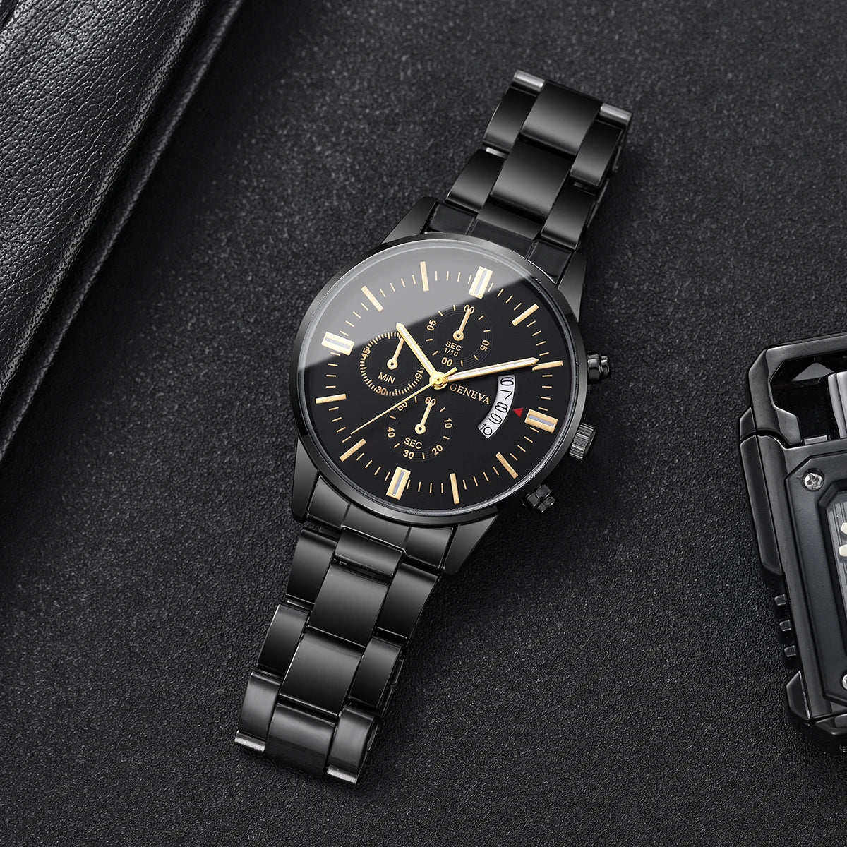 Fashion Men Stainless Steel Watch Luxury Calendar Quartz Wrist Watch Mens Business Watches for Man Clock Reloj Hombre