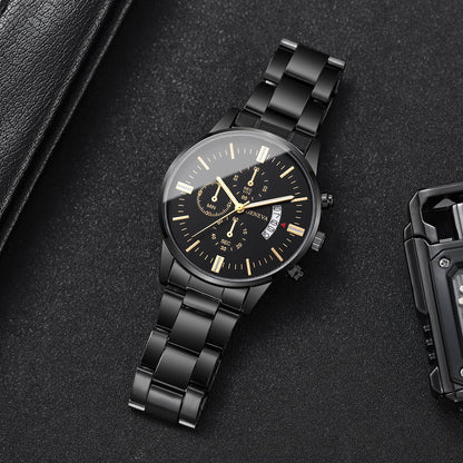 Fashion Men Stainless Steel Watch Luxury Calendar Quartz Wrist Watch Mens Business Watches for Man Clock Reloj Hombre