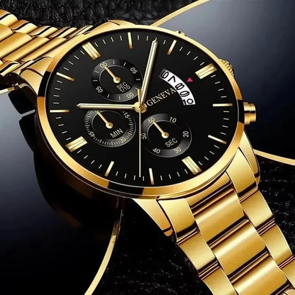 Fashion Men Stainless Steel Watch Luxury Calendar Quartz Wrist Watch Mens Business Watches for Man Clock Reloj Hombre