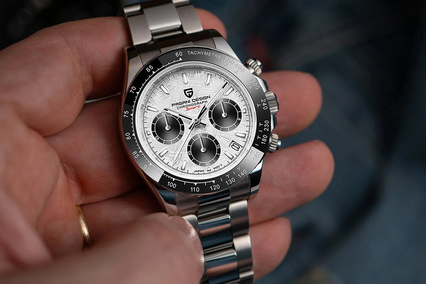 PAGANI DESIGN 2025 New PD-1644 Meteorite Dial Fashion Men Quartz Wristwatches 100M Sapphire Glass Chronograph relogio masculino