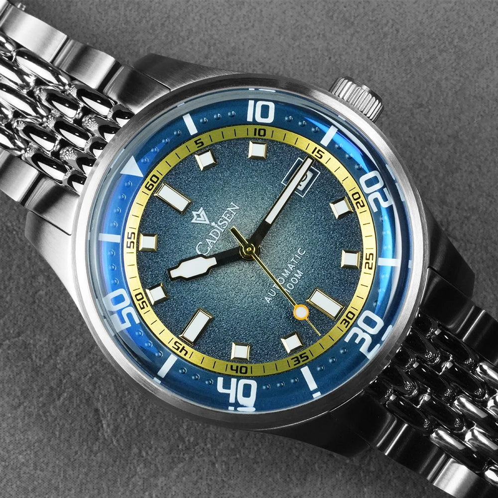 CADISEN Automatic Mechanical Watch Man Silver Business Casual Waterproof Watch Japan MIYOTA 8215 Movement Luminous Men's Watch