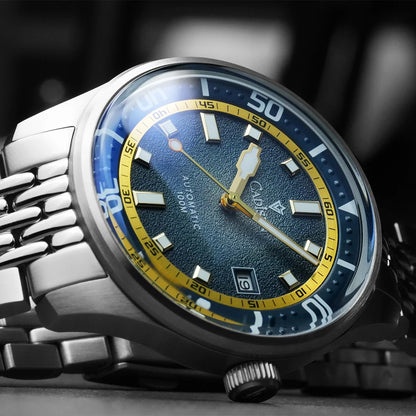 CADISEN Automatic Mechanical Watch Man Silver Business Casual Waterproof Watch Japan MIYOTA 8215 Movement Luminous Men's Watch