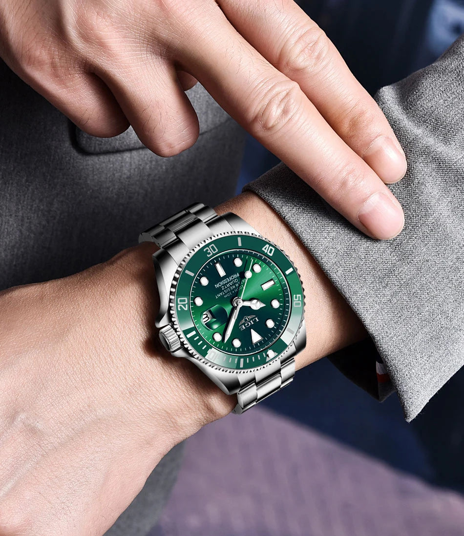 LIGE Watch For Men Top Brand Luxury Fashion Men Watch Casual Business Waterproof Chronograph Quartz Wristwatches Montre Homme