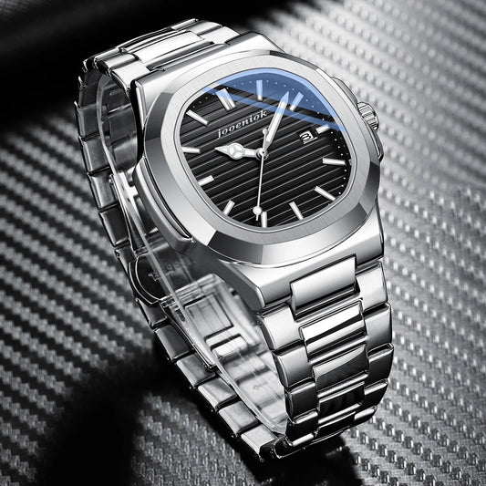 2025 Top Brand Luxury Men Wristwatch Business Waterproof Luminous Alloy Polygonal Case Fashion Quartz Watch Male with Calendar