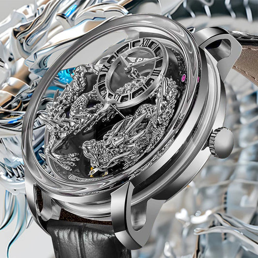 PINDU Designs Original New Men's Mechanical Watchew Dragon Series M2797B Automatic Movement Leather Sapphire Men Wristwatches
