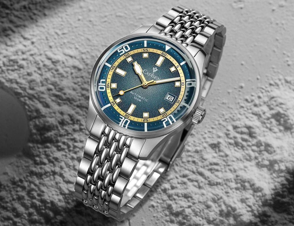 CADISEN Automatic Mechanical Watch Man Silver Business Casual Waterproof Watch Japan MIYOTA 8215 Movement Luminous Men's Watch