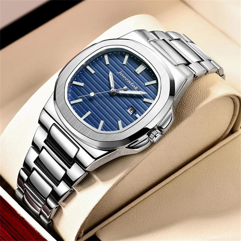 Top Luxury Square Man Watch Date Waterproof Luminous Men Wristwatch High Quality Leather Men's Quartz Watches+Box Reloj 2025 New