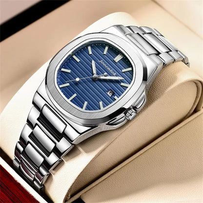 Top Luxury Square Man Watch Date Waterproof Luminous Men Wristwatch High Quality Leather Men's Quartz Watches+Box Reloj 2025 New