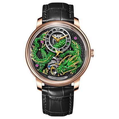 PINDU Designs Original New Men's Mechanical Watchew Dragon Series M2797B Automatic Movement Leather Sapphire Men Wristwatches