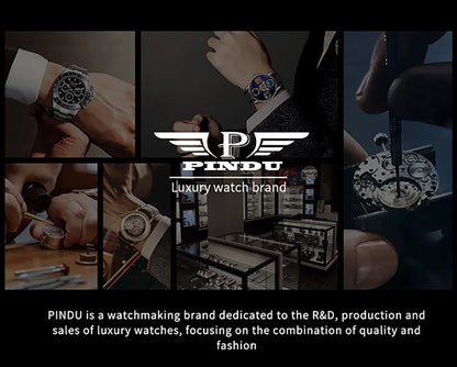 PINDU Designs Original New Men's Mechanical Watchew Dragon Series M2797B Automatic Movement Leather Sapphire Men Wristwatches